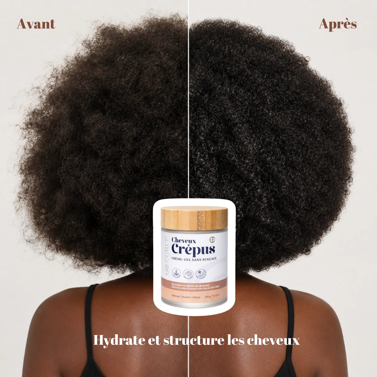 Crème-Gel Sans Rinçage (Cheveux Crépus)