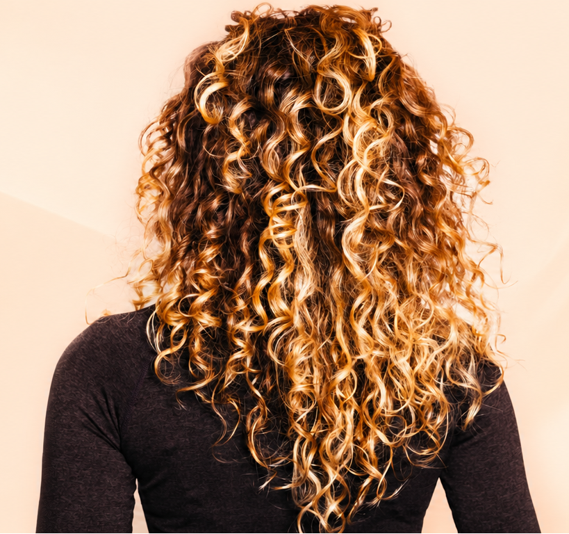 Curly hair from behind